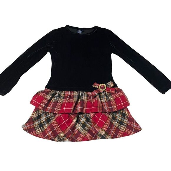 Basic Editions Girls Black Velvet Christmas Dress Size Small - Picture 8 of 14